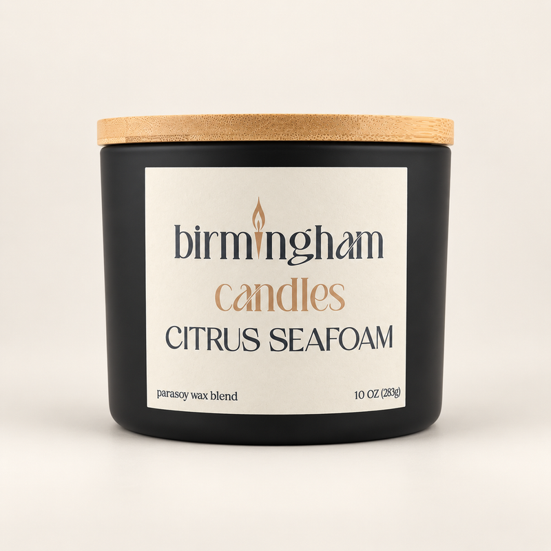 Citrus Seafoam Scented Parasoy Candle – Luxury Coastal Citrus Fragrance